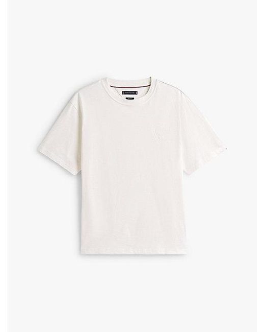 Tommy Hilfiger Varsity T-Shirt Mit Struktur Und Wappen in White für Herren