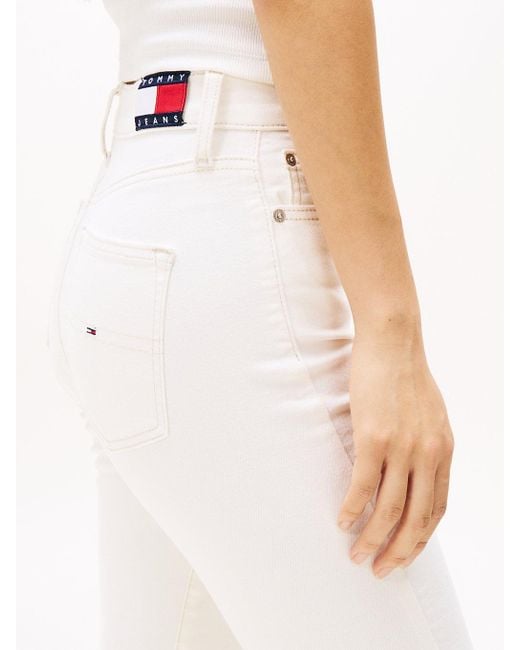 Tommy Hilfiger White Sylvia Light Wash Flared Jeans
