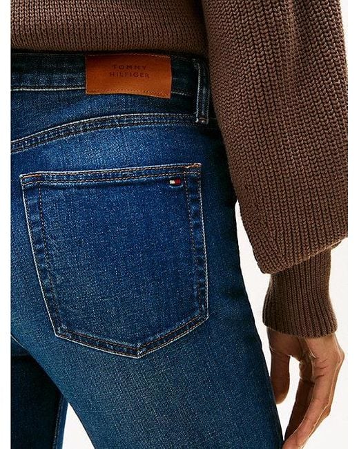 Tommy Hilfiger Blue Slim Jeans Mit Mittelhohem Bund