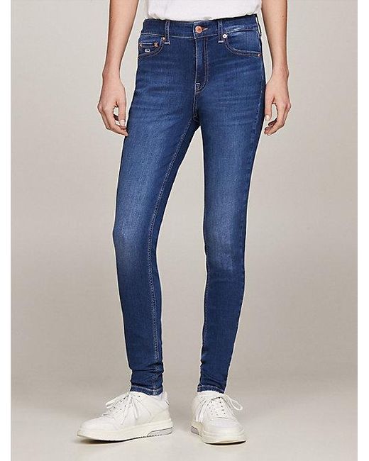 Tommy Hilfiger Nora Mid Rise Skinny Faded Jeans in het Blue