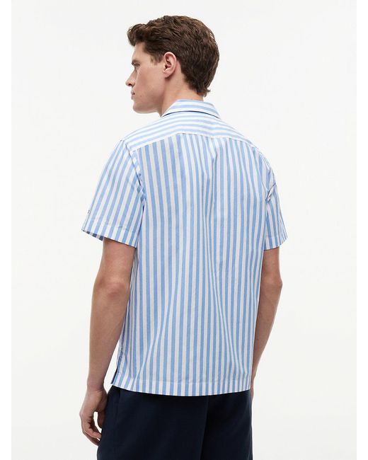 Tommy Hilfiger Blue Regular Fit Paper Touch Short Sleeve Shirt for men