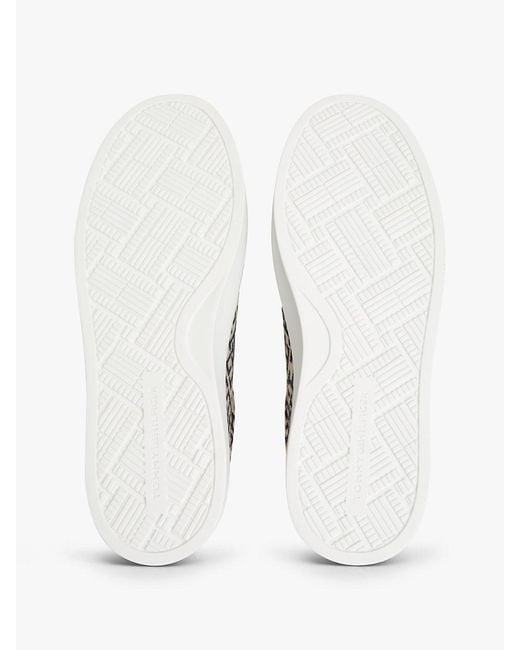 Tommy Hilfiger White Th Monogram Platform Textile Trainers