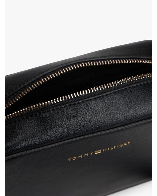 Tommy Hilfiger Black Metallic Logo Crossbody Camera Bag