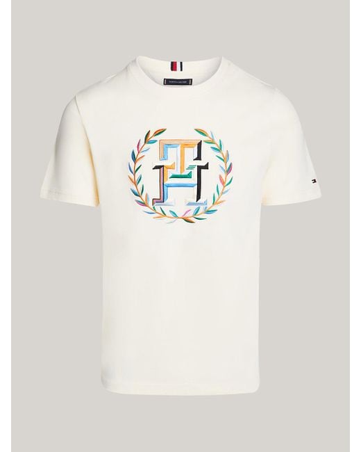 T-shirt à logo blason des archives Tommy Hilfiger pour homme en coloris Natural