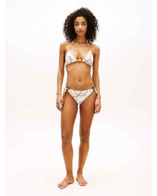 Tommy Hilfiger Multicolor Tortoiseshell Ring Side Tie Bikini Bottoms