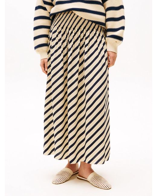 Jupe Longue Plissée The Sofia Capsule Tommy Hilfiger en coloris White