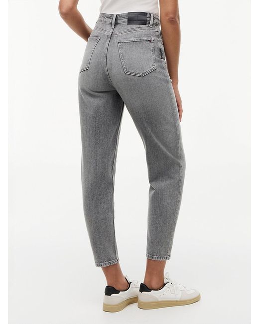 Tommy Hilfiger Gray Ultra High Rise Tapered Leg Mom Jeans
