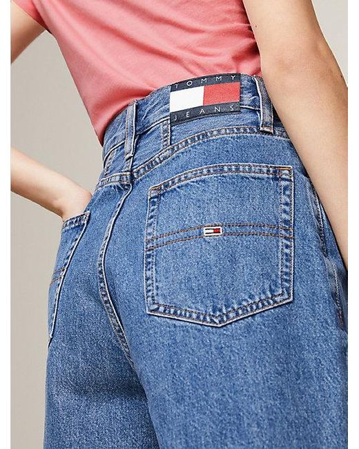 Tommy Hilfiger Blue Mom Fit Jeans-Shorts mit ultrahohem Bund