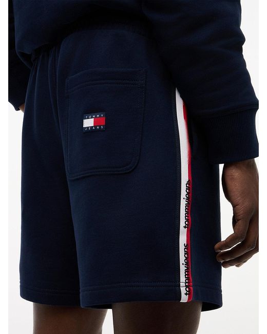 Tommy Hilfiger Blue Global Stripe Logo Tape Sweat Shorts for men