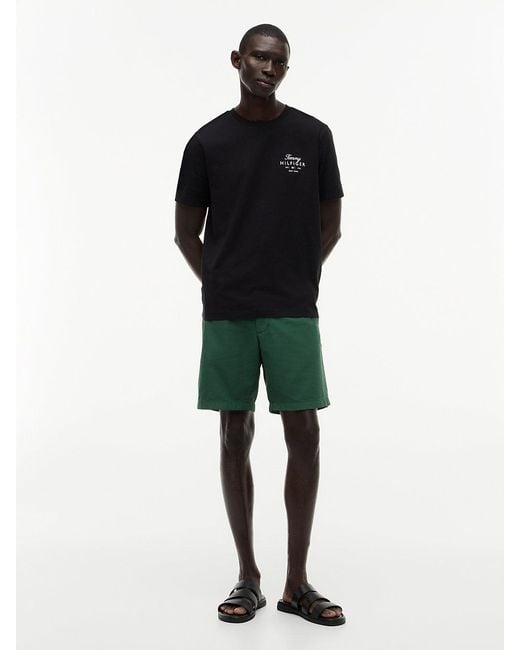 Tommy Hilfiger Blue Logo Jersey Crew Neck T-Shirt for men