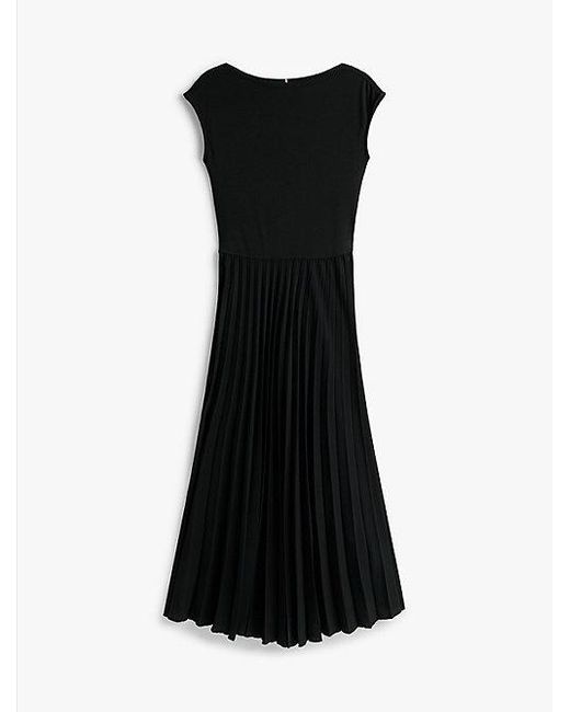 Tommy Hilfiger Maxi Fit And Flare Jurk Met Plooien in het Black