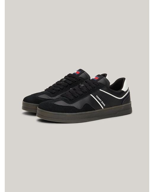 Tommy Hilfiger Black Retro Suede Cupsole Trainers for men