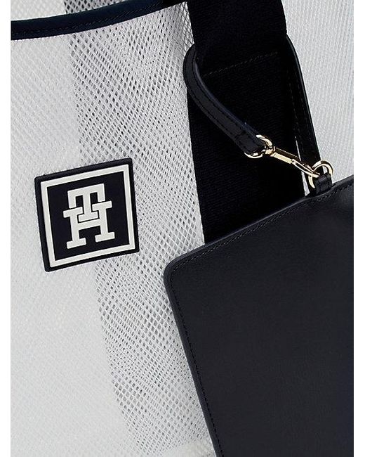 Bolso tote pequeño con monotipo de Hilfiger Tommy Hilfiger de color Black