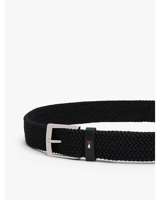 Cintura Elastica Con Fibbia Quadrata di Tommy Hilfiger in Black da Uomo