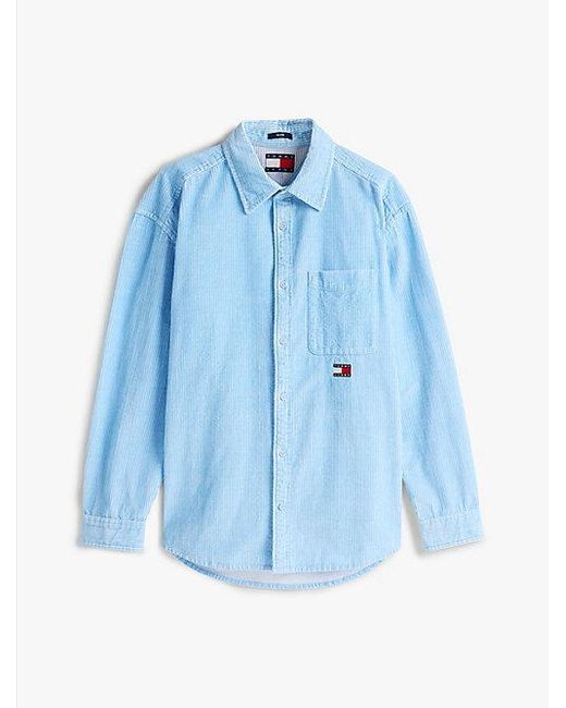 Camisa De Pana Con Corte Amplio Tommy Hilfiger de hombre de color Blue