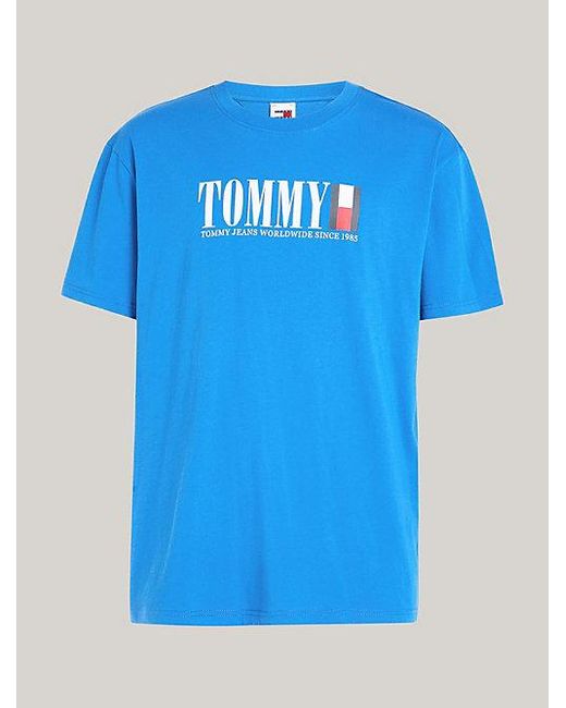 Tommy Hilfiger Jeans T-Shirt TJM REG TOMMY DNA FLAG TEE EXT mit Logoprint in Blue für Herren