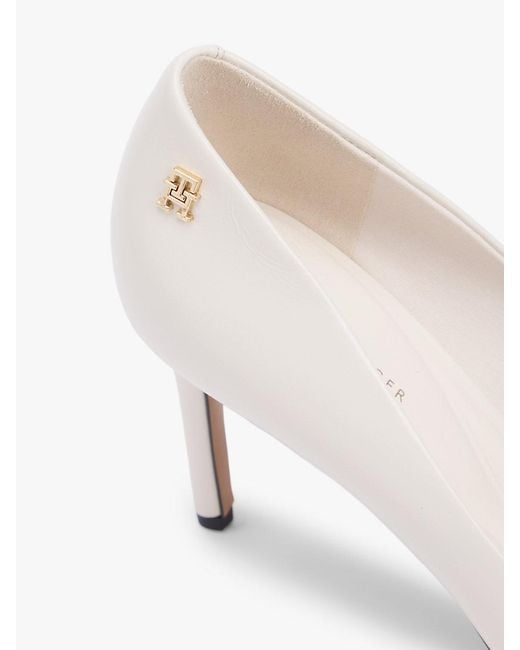 Tommy Hilfiger White Leather Pointed Toe Stiletto Heels