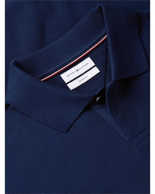 Tommy Hilfiger Blue Classic Fit Stripe Pique Polo Shirt for men
