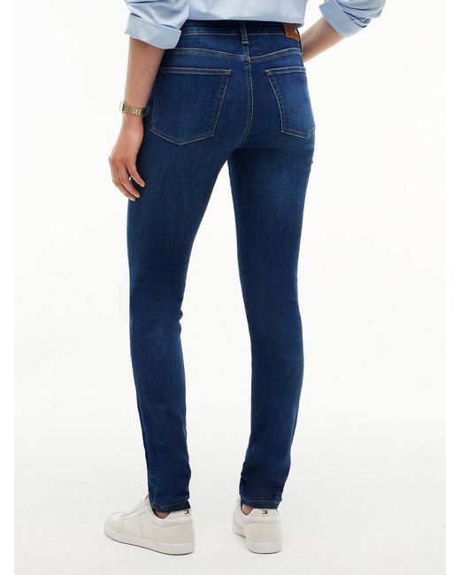Tommy Hilfiger Blue Como Mid Rise Skinny Faded Jeans
