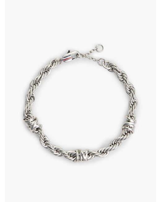 Tommy Hilfiger White Stainless Steel Rope Chain Bracelet