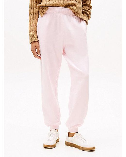 Joggers Con Bajo Elástico Y Logo Tommy Hilfiger de color White