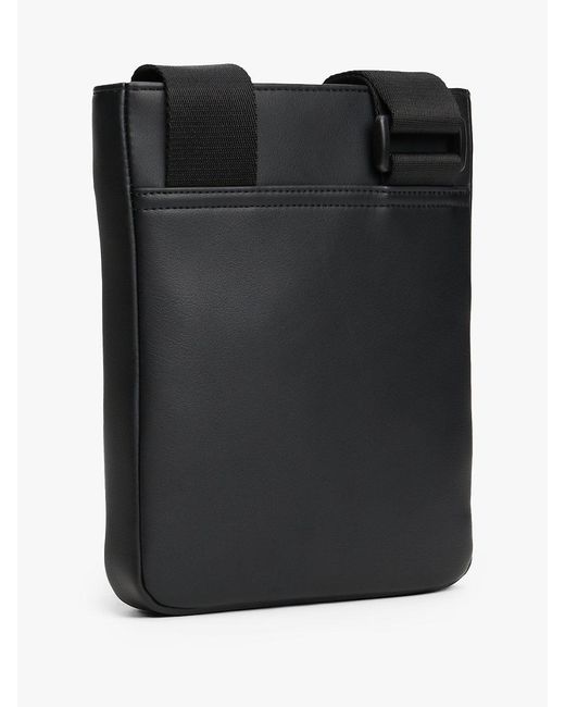 Tommy Hilfiger Black Hilfiger Flag Ribbed Crossbody Bag for men