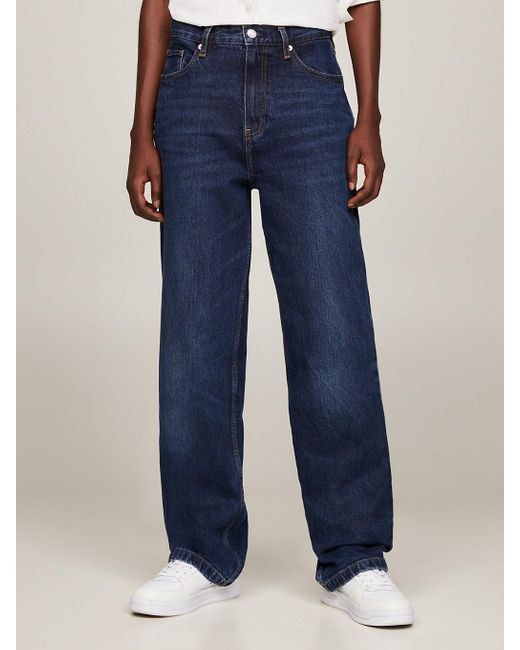 Tommy Hilfiger Blue High Rise Straight Relaxed Jeans