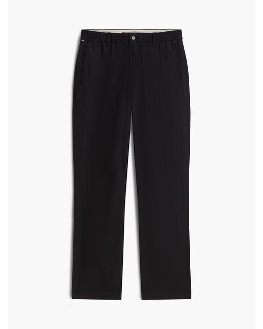Tommy Hilfiger Black Dover Elasticated Regular Twill Chinos for men
