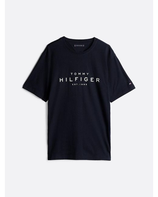 Tommy Hilfiger Black Logo Crew Neck T-shirt for men