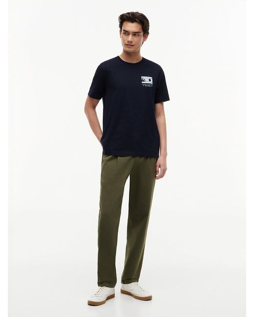 Tommy Hilfiger Blue Logo Graphic Jersey Crew Neck T-Shirt for men