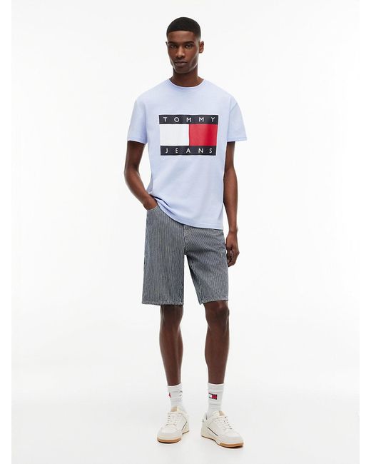 Tommy Hilfiger White Flag Badge Crew Neck T-Shirt for men