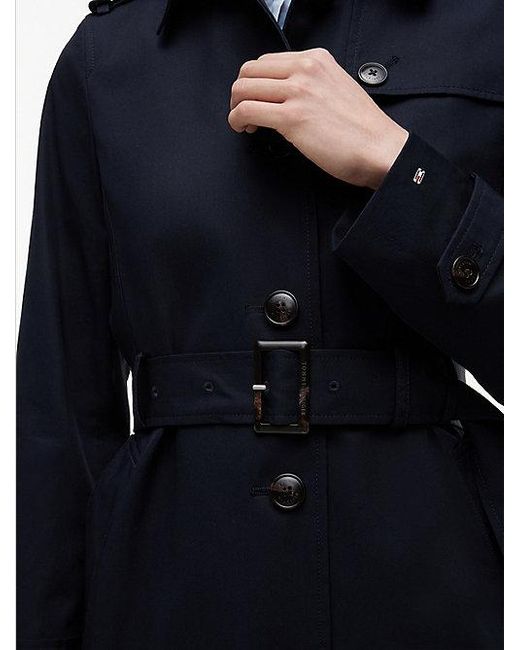 Tommy Hilfiger Single-Breasted Trenchcoat in het Blue