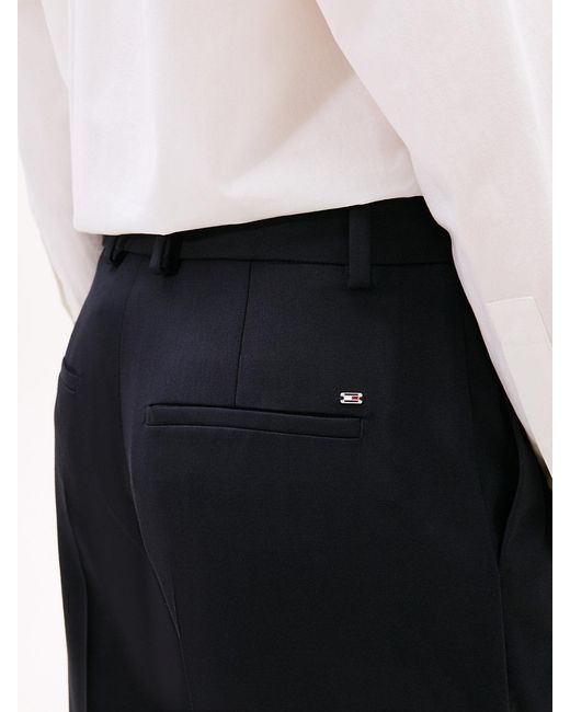 Tommy Hilfiger Black Timeless Pleated Relaxed Straight Leg Trousers