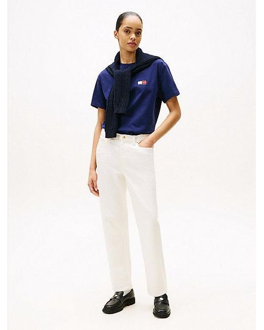 Tommy Hilfiger Sail Amsterdam T-Shirt Met Ruglogo in het Blue voor heren