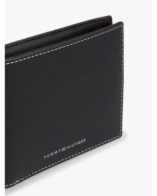 Tommy Hilfiger Black Leather Bifold Card And Coin Wallet for men