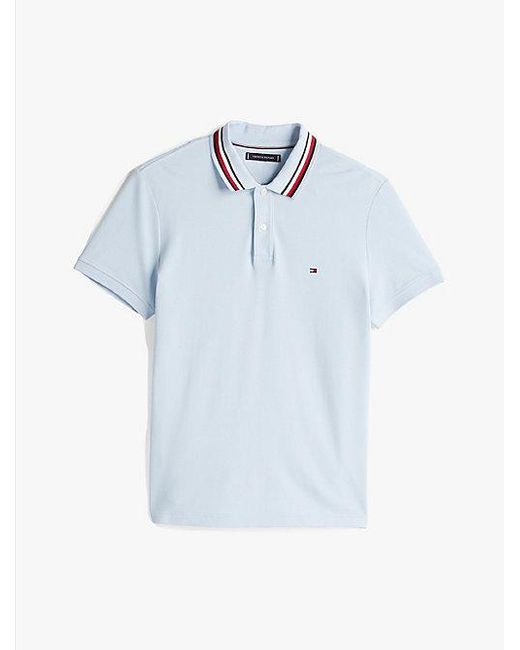 Polo De Corte Regular Con Cuello Distintivo Tommy Hilfiger de hombre de color White