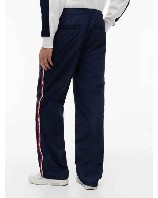 Tommy Hilfiger Blue Jaimie Relaxed Global Stripe Tape Trousers for men
