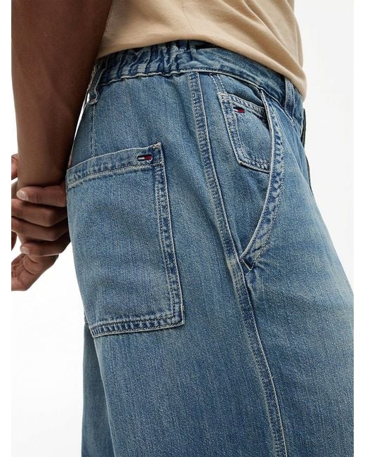 Tommy Hilfiger Blue Theo Faded Loose Jeans With Linen for men