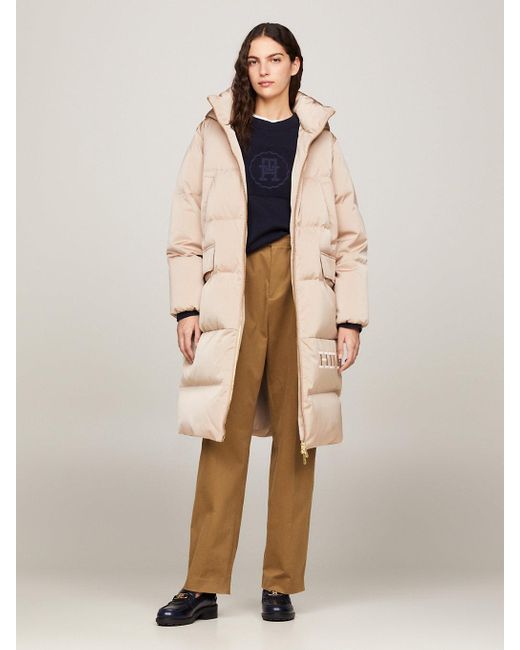 Tommy Hilfiger Natural Hooded Maxi Down-filled Coat
