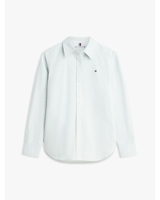 Tommy Hilfiger White Relaxed Fit Yarn Dyed Oxford Shirt