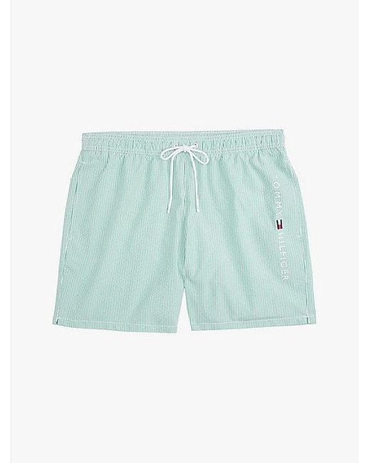 Tommy Hilfiger Original Medium Lange Zwemshort Met Streep in het Green voor heren