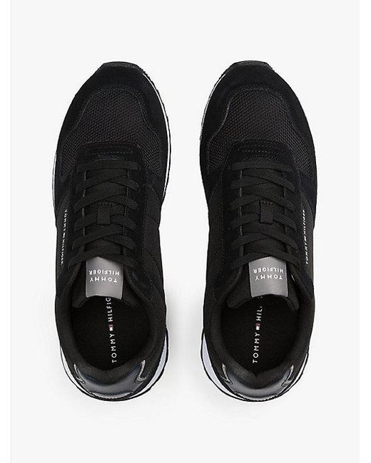 Tommy Hilfiger Suède Sneaker Met Logo in het Black voor heren