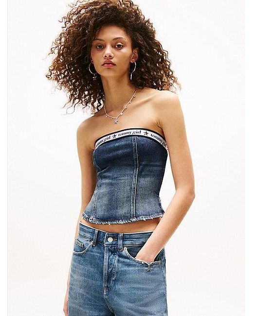 Camiseta Tubo Vaquera Tommy Girl Tommy Hilfiger de color Blue