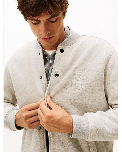 Tommy Hilfiger Reversible Bomberjack Met Varsity-Embleem in het Natural voor heren