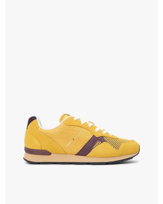 Tommy Hilfiger Yellow Mixed Texture Mesh Cleat Trainers for men