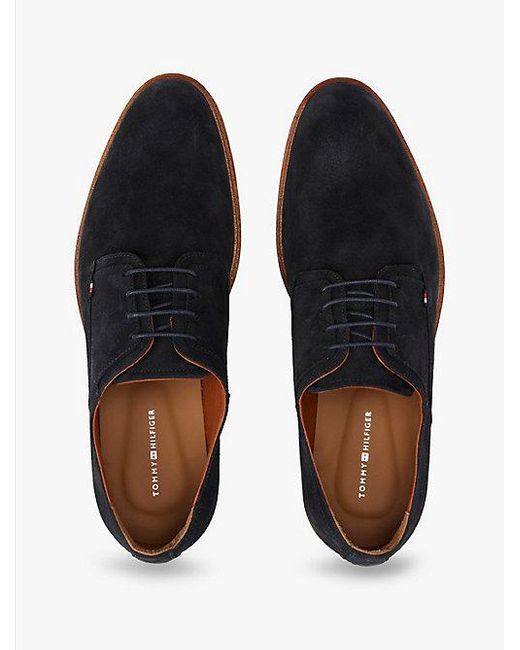 Tommy Hilfiger Derby-Schuh Aus Wildleder Mit Branding in White für Herren