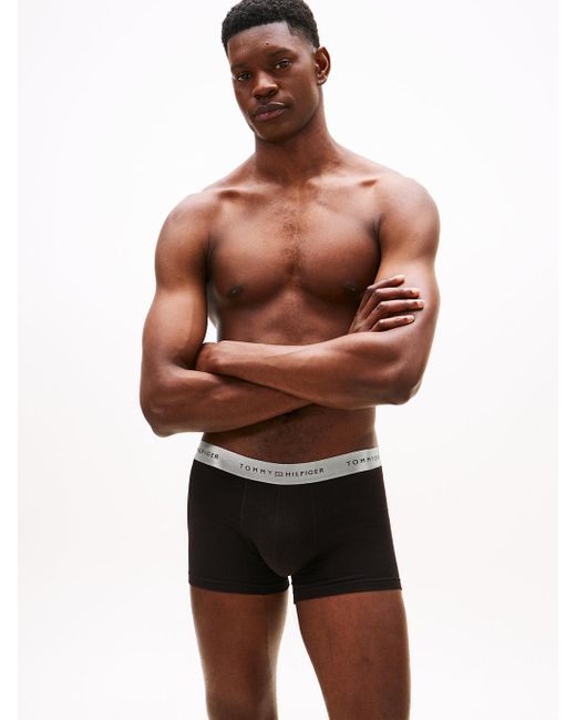 3 Pack Boxer Aderenti Signature Con Logo di Tommy Hilfiger in Black da Uomo
