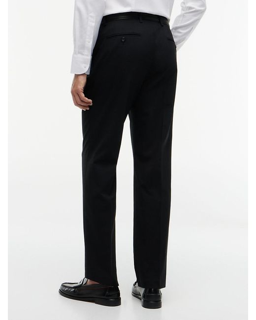 Tommy Hilfiger Black Tech Pressed Crease Wool Blend Trousers for men