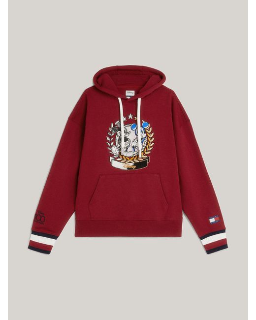 Tommy Hilfiger Red Disney X Tommy Crest Relaxed Fit Hoody for men