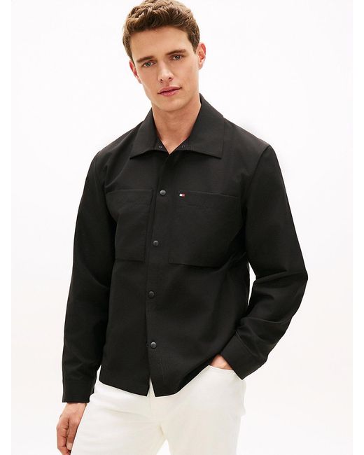 Tommy Hilfiger Black Performance Relaxed Fit Air Dot Shirt for men